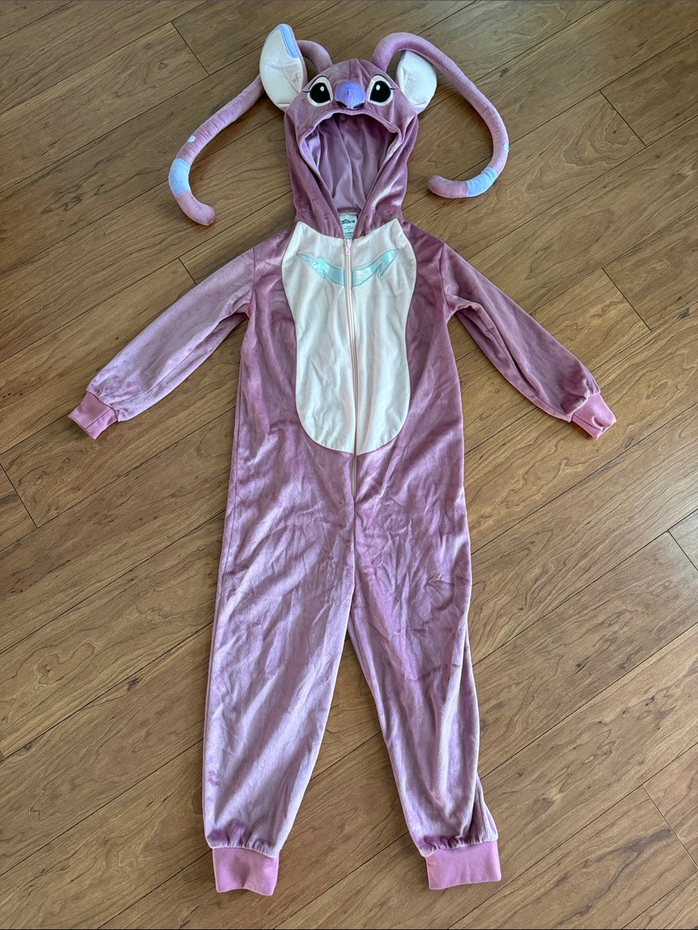 Disney Pink Plush Stitch-Inspired Hooded Onesie Costume